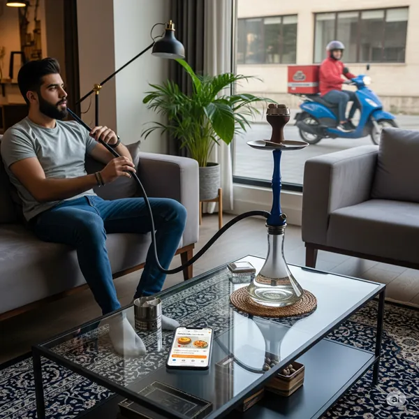 قلیون با ذغال روشن غرب تهران